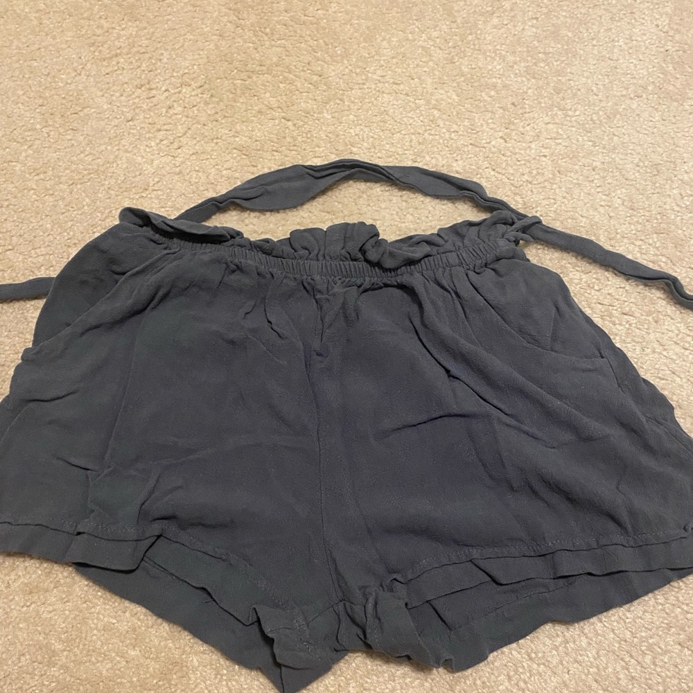 Grey paper bag pants